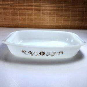 Vintage Dynaware PYR-O-REY Casserole Dish #21 Daisy Floral Mid Century